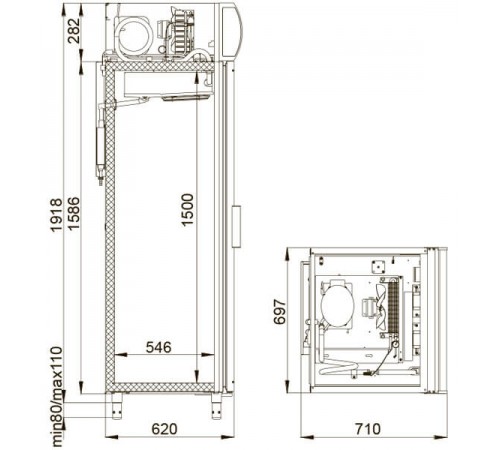 Шкаф холодильний Polair DM105-S