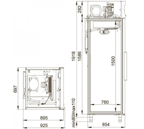 Шкаф холодильний CV107-S Polair