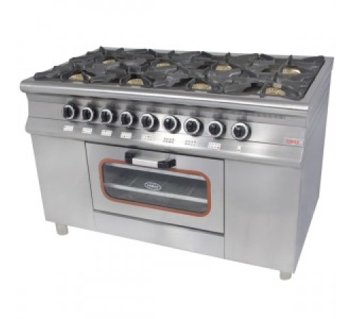 Плита 8-ми конфоркова з духовим шафою та газовим контролером МО15-8