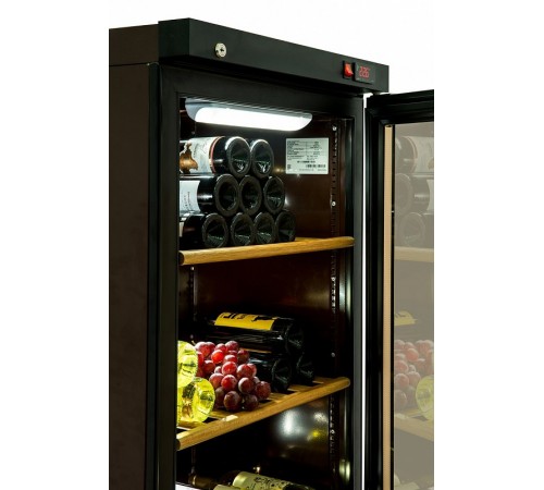 Шафа холодильна зі скляними дверима Polair DW104 -BRAVO винна