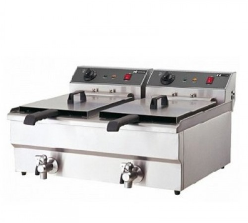 ФРИТЮРНИЦЯ HURAKAN HKN-FT1010N ПІДВІЙНА З КРАНОМ 10 + 10 л