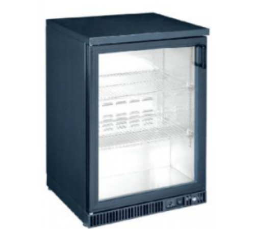 ШАФА БАРНА ХОЛОДИЛЬНА HURAKAN HKN-GXDB150-H НА 150 л, СКЛЯНІ РОЗПАШНІ ДВЕРІ