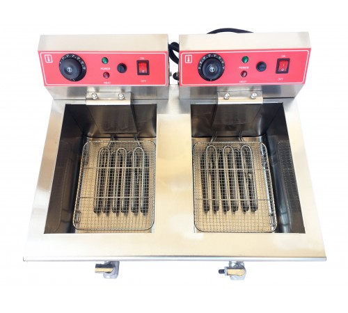 Фритюрниця підвійна електрична професійна GoodFood EF88 кран