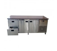 Холодильний стіл з гранітною стільницею 2 двері та 2 ящики без борту.