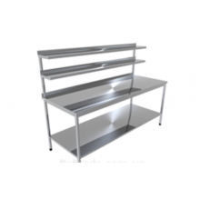 Стіл виробничий з двома верхніми і однією нижньою полицями Проф 304