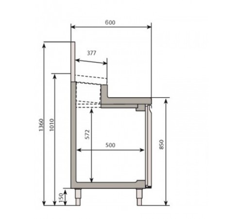 Саладетта/холодильний стіл - 1,4 х 0,6 м