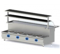 Марміт перших страв МПЛРН-4 1800 мм | Професійний, 8 конфорок, з надбудовою, 380 В