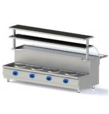 Марміт перших страв МПЛРН-4 1800 мм | Професійний, 8 конфорок, з надбудовою, 380 В