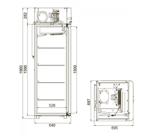 Шкаф холодильний Polair CB105-Sm-Alu