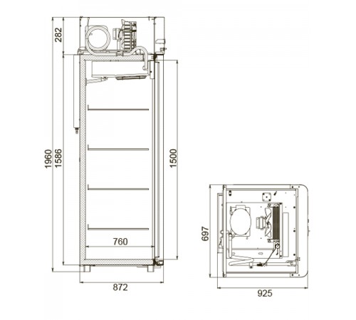 Шкаф холодильний Polair СМ 107-Sm-Alu