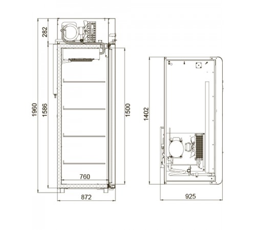 Шкаф холодильний Polair CM114-Sm-Alu