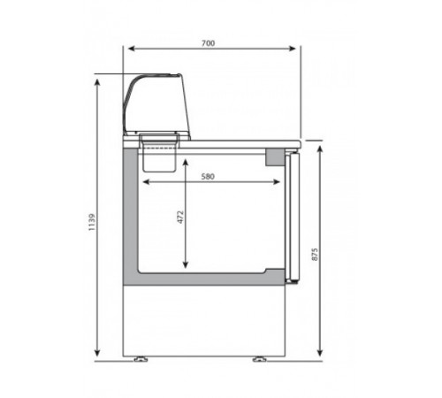 Холодильний стіл для піци - 1,4 x 0,7 м