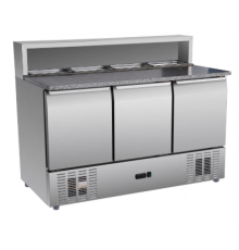 Холодильний стіл-саладетта BRILLIS PS903 | 3 двері, гранітна стільниця | Гарантія 2 роки