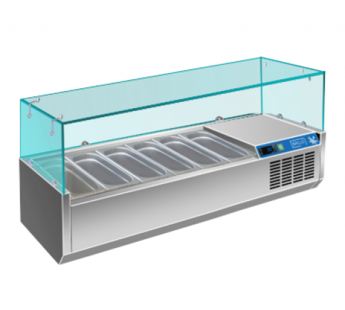 Вітрина холодильна для топінгу BRILLIS G-VRX1400/330FG | 1.4 м, 6xGN 1/4