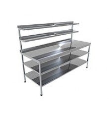Стіл виробничий з двома нижніми та двома верхніми поліцями Проф 304