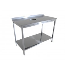 Стіл виробничий з нижньою поліцею і з відв. для харчових відходів Проф 430