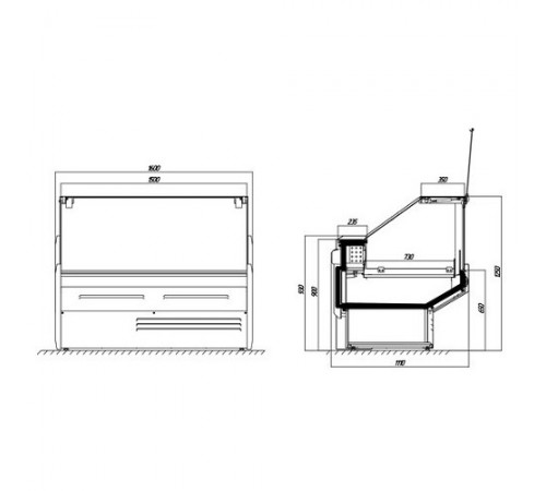 Холодильна вітрина Juka FGL160 (КУБ)