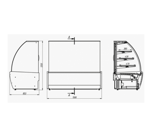 Вітрина кондитерська VDL158