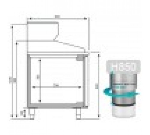 Холодильний стіл для піци - 2,3 x 0,8 м