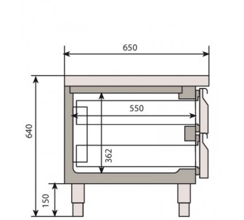 Холодильний стіл GGM Gastro KUI106-1,0 x 0,6м