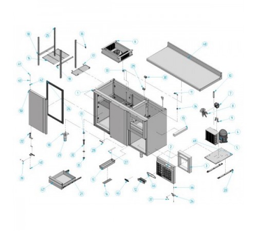 Холодильний стіл барний - 1,5 x 0,6 м BGI156H