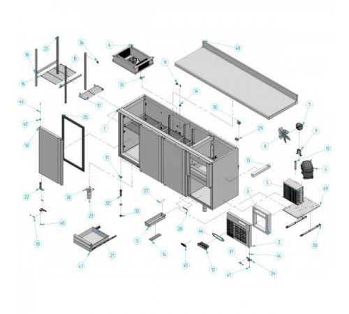 Холодильний стіл барний - 2,0 x 0,6 м BGI206H