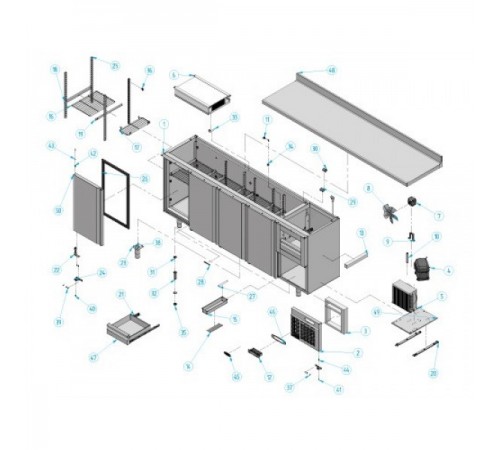 Холодильний стіл барний - 2,4 x 0,6 м BGI256H