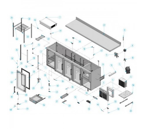 Холодильний стіл барний - 2,4 x 0,6 м BGI256HGA