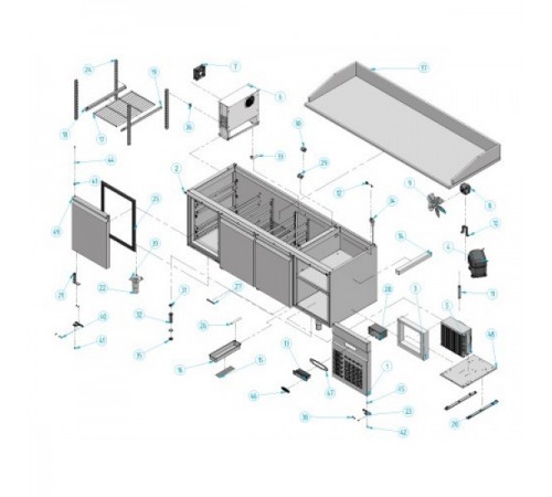 Холодильний стіл для піци - 1,4 x 0,7 м