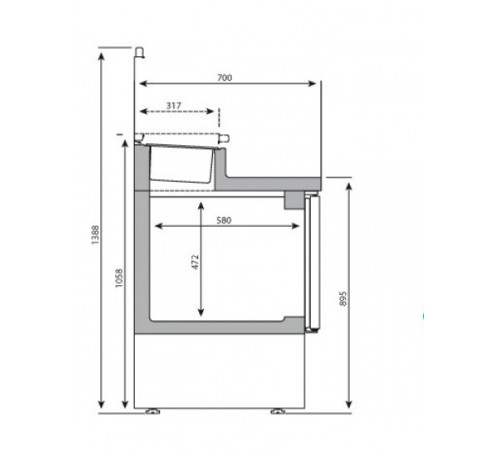 Саладетта/холодильний стіл - 0,9 x 0,7 м