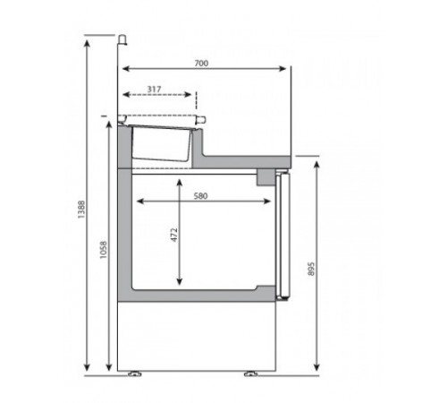 Саладетта/холодильний стіл - 1,4 x 0,7 м