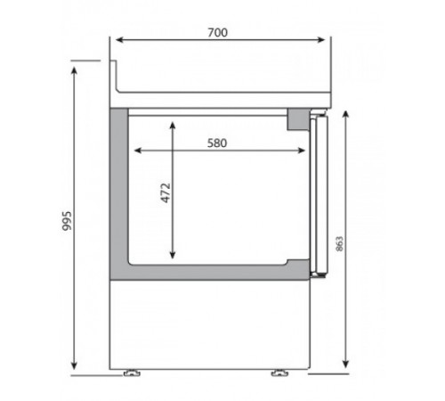 Холодильний стіл для напоїв – 1,0 x 0,7 м BGI107M