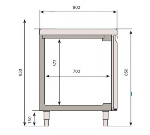 Холодильний стіл для випічки - 1,6 x 0,8 м BKI168