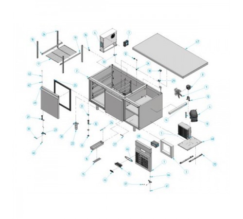 Холодильний стіл для випічки - 1,6 x 0,8 м BKI168