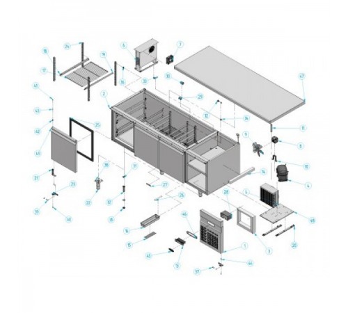 Холодильний стіл для випічки - 2,2 x 0,8 м BKGI228