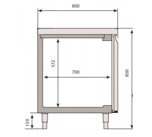 Холодильний стіл для випічки - 2,2 x 0,8 м BKGI228B