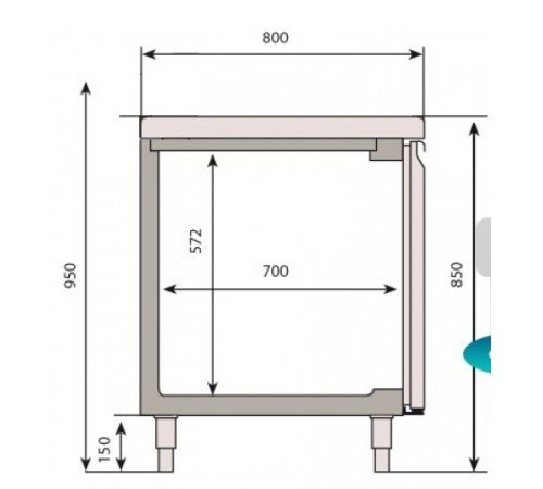 Холодильний стіл для напоїв – 2,7 x 0,8 м BGI288G