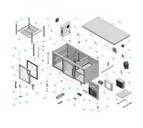 Холодильний стіл для напоїв – 1,6 x 0,8 м BGI168G