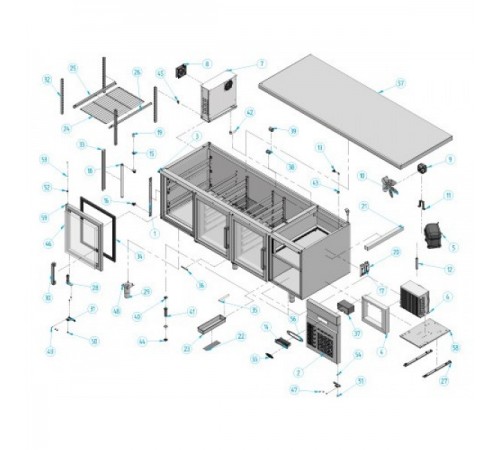Холодильний стіл для напитків - 2,2 x 0,8 м BGI228G