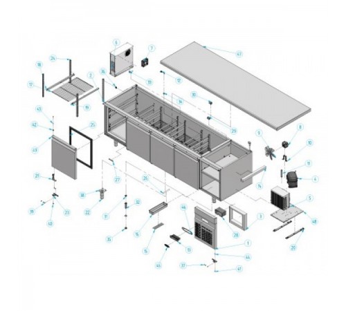 Холодильний стіл для випічки - 2,7 x 0,8 м BKI288