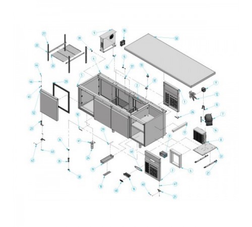 Холодильний стіл для випічки - 2,2 x 0,8 м BKGI228B