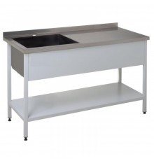 Стіл з ванною мийною зварною з поліцею проф 430