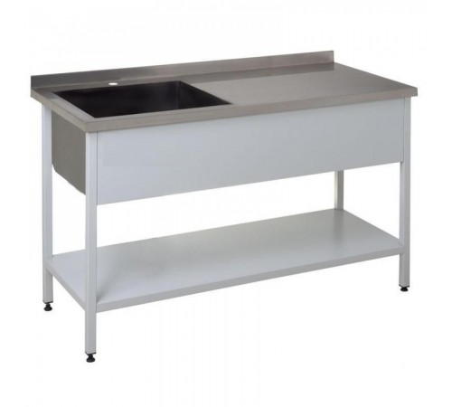 Стіл з ванною мийною зварною з поліцею проф 430