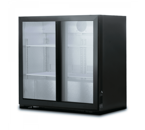 Шафа барна холодильна Hurakan HKN-DB205S на 200 л, скляні розсувні двері 865 мм
