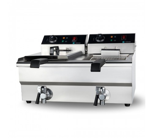 Фритюрниця Hurakan HKN-FT1010N подвійна з краном 10+10 л