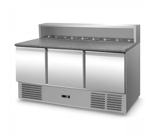 Саладета Hurakan HKN-GXSD3GN 3-х дверна з гранітною поверхнею