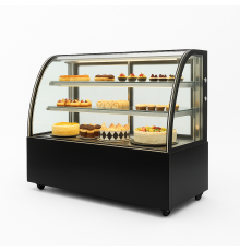 Вітрина кондитерська холодильна Hurakan HKN-LPD150 Black (0.9 м, кругла)