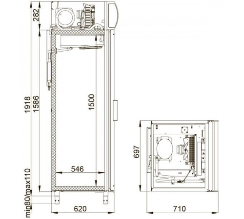 Шкаф холодильний Polair DM105-S