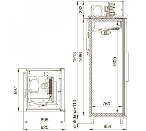 Шкаф холодильний CV107-S Polair