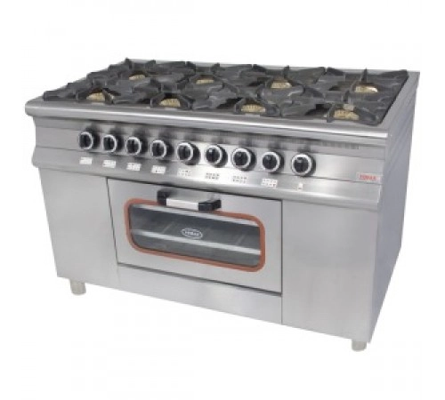 Плита 8-ми конфоркова з духовим шафою та газовим контролером МО15-8